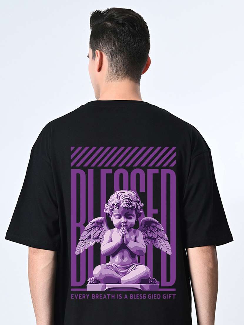 men front & back print short sleeve loose fit t-shirt - 22161117 -  Standard Image - 2