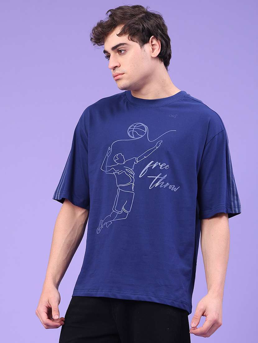 men printed short sleeve oversized t-shirt - 22161134 -  Standard Image - 2