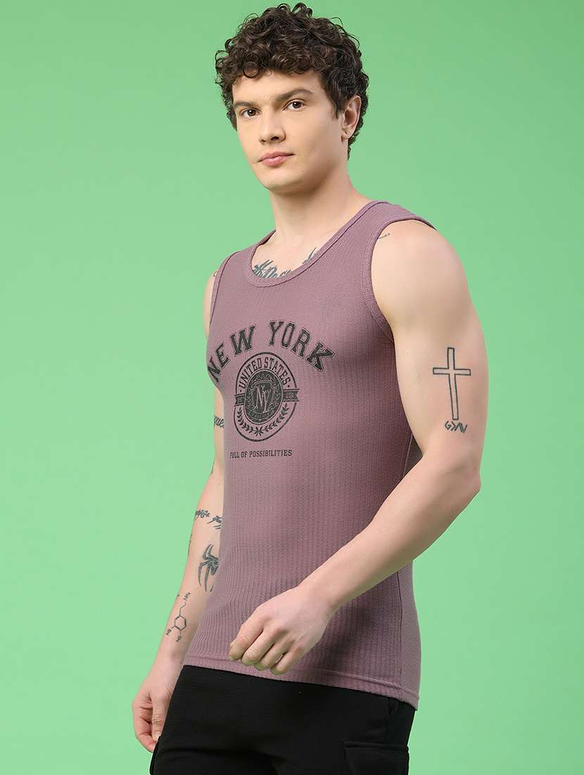 men printed sleeveless slim fit t-shirt - 22161147 -  Standard Image - 2
