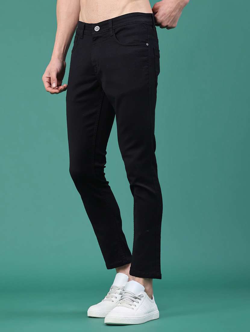 men plain mid rise ankle length slim fit jeans - 22161154 -  Standard Image - 2