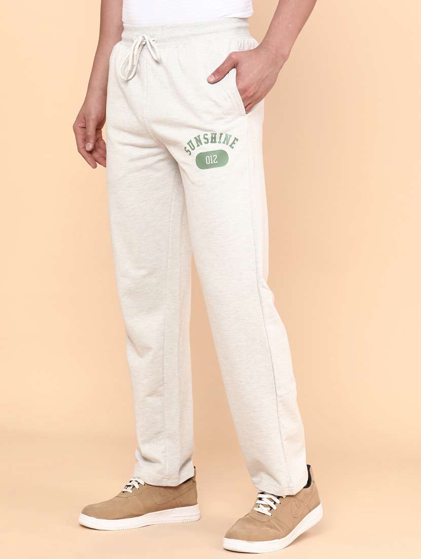 beige cotton  full length track pant - 22161537 -  Standard Image - 2