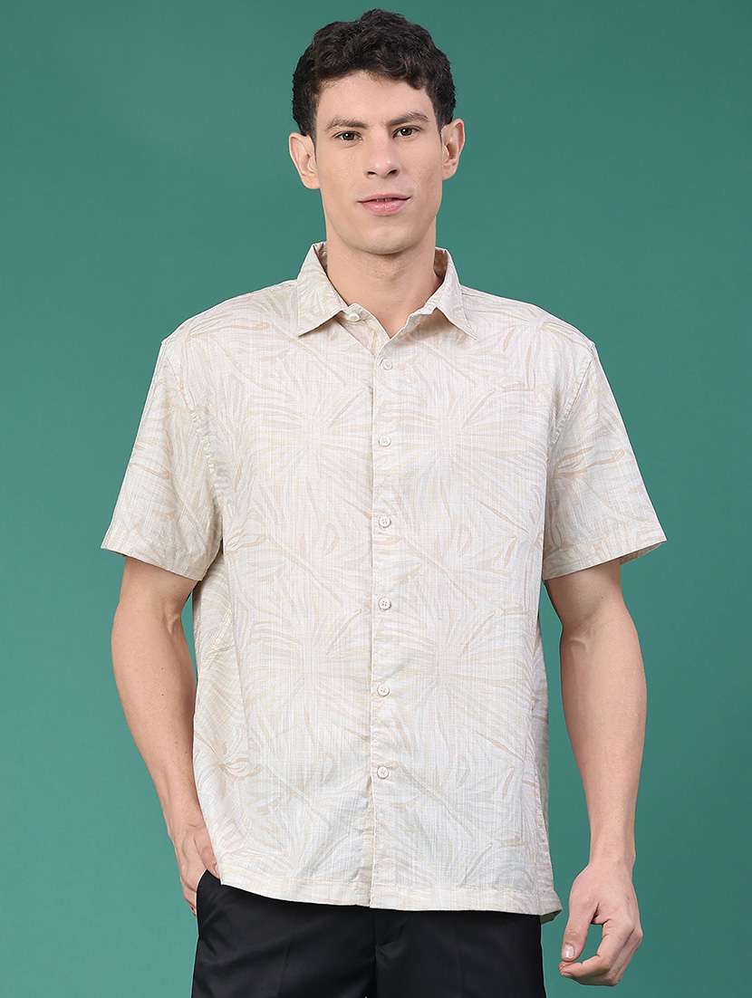 men printed short sleeve regular fit casual shirt - 22161601 -  Standard Image - 2