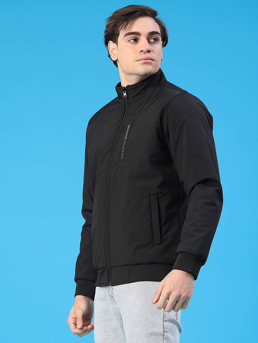 men solid long sleeve bomber jacket - 22161606 -  Standard Image - 2