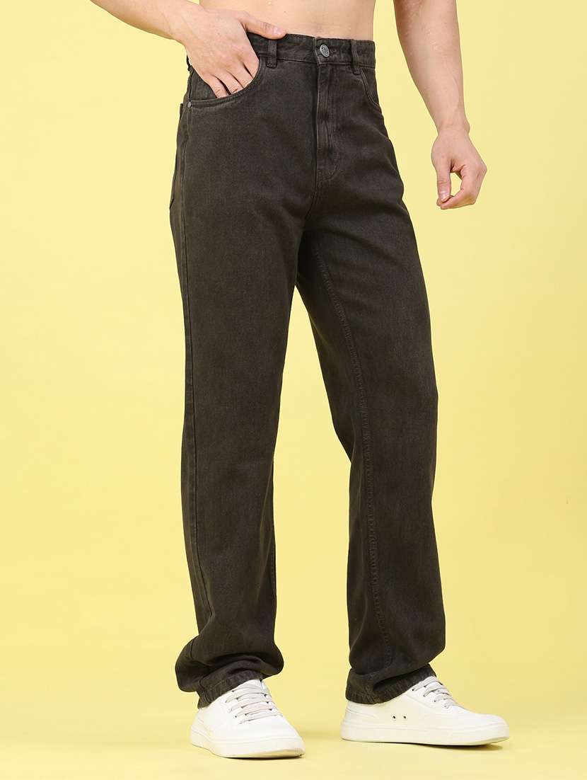 men plain mid rise full length straight jeans - 22161610 -  Standard Image - 2