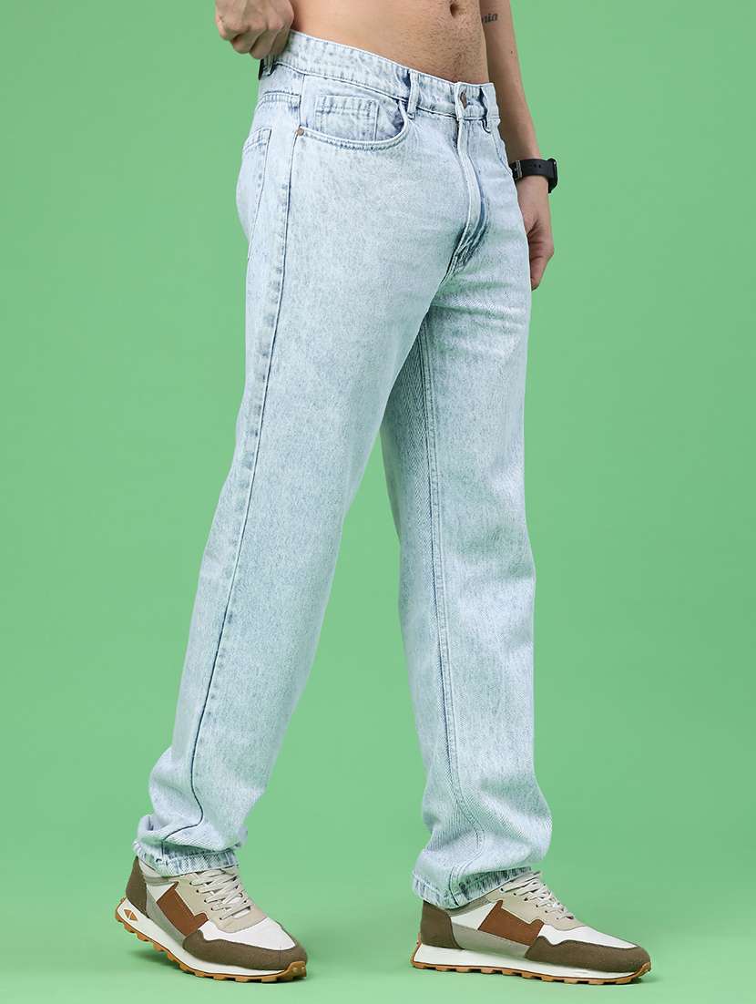 men plain mid rise full length straight jeans - 22161611 -  Standard Image - 2