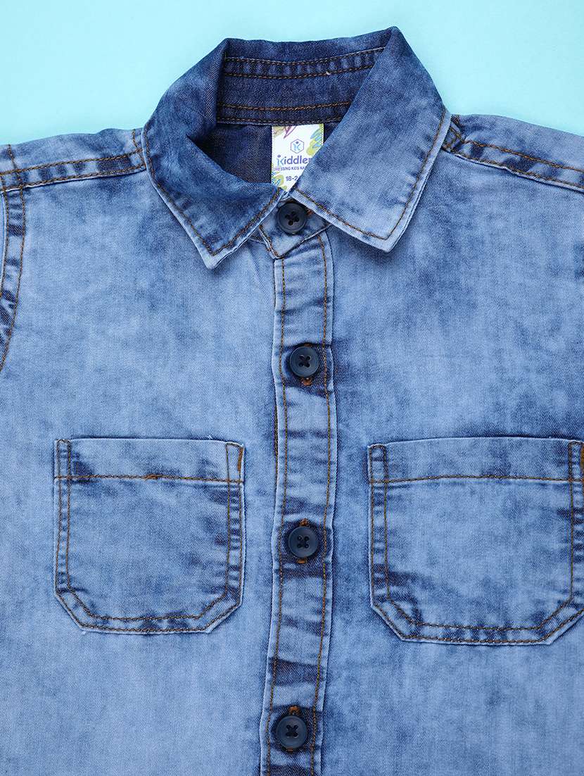 boys solid collared short sleeve shirt - 22161653 -  Standard Image - 2