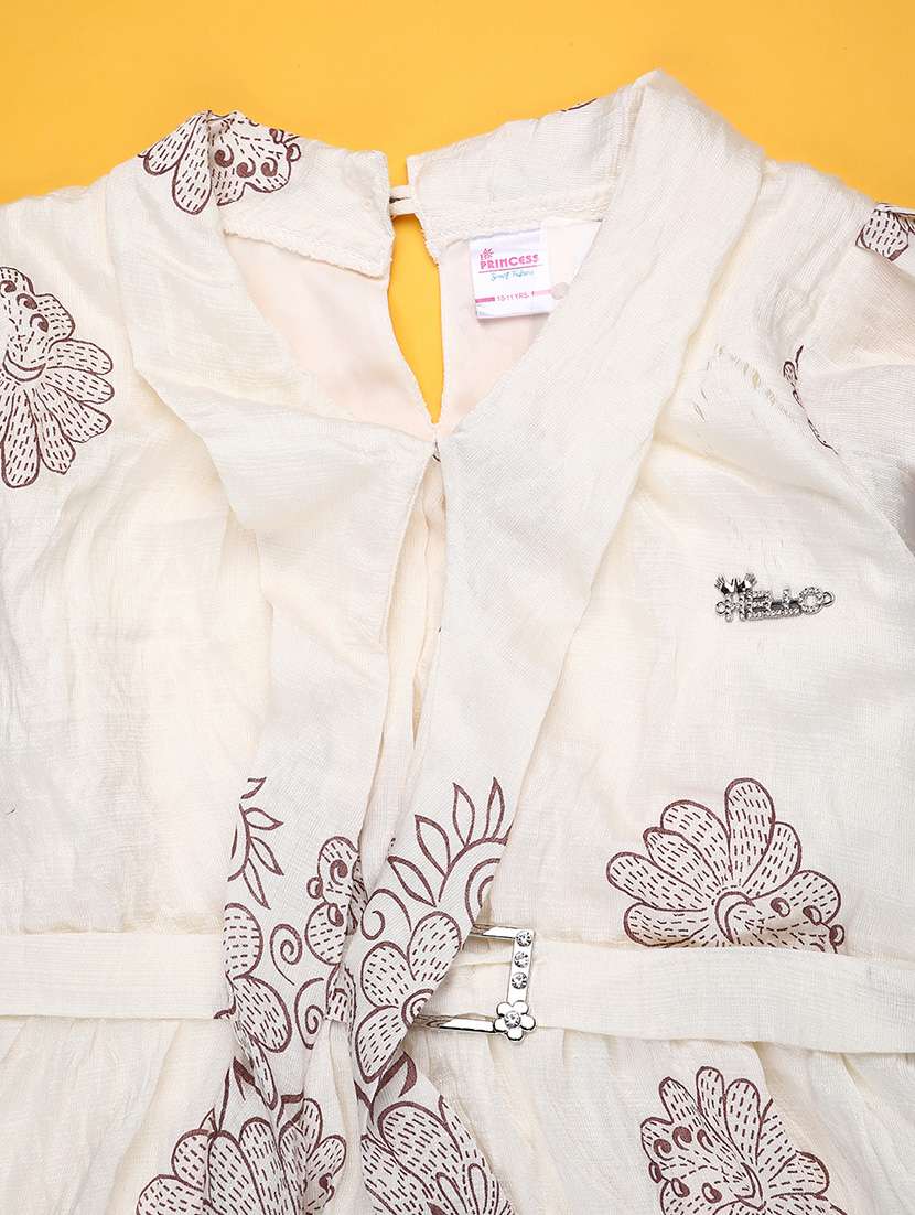 girls printed puff sleeve a-line dress - 22161663 -  Standard Image - 2