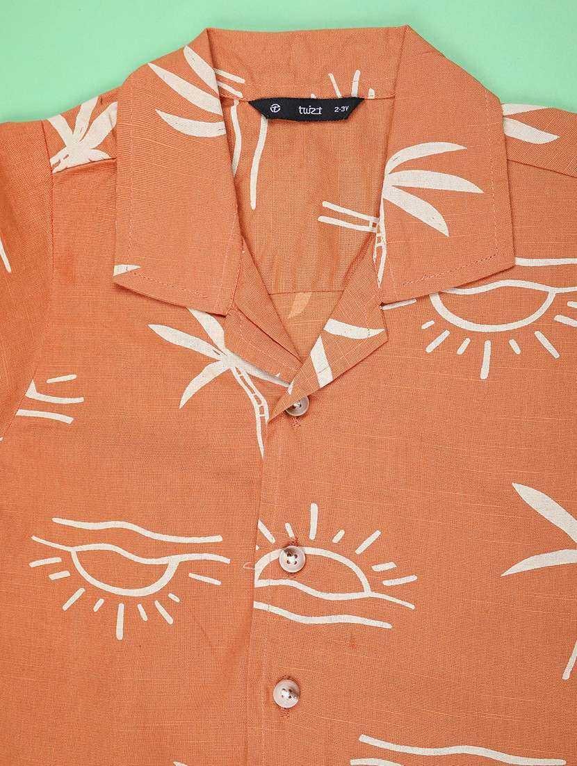 boys printed short sleeve casual shirt - 22161806 -  Standard Image - 2