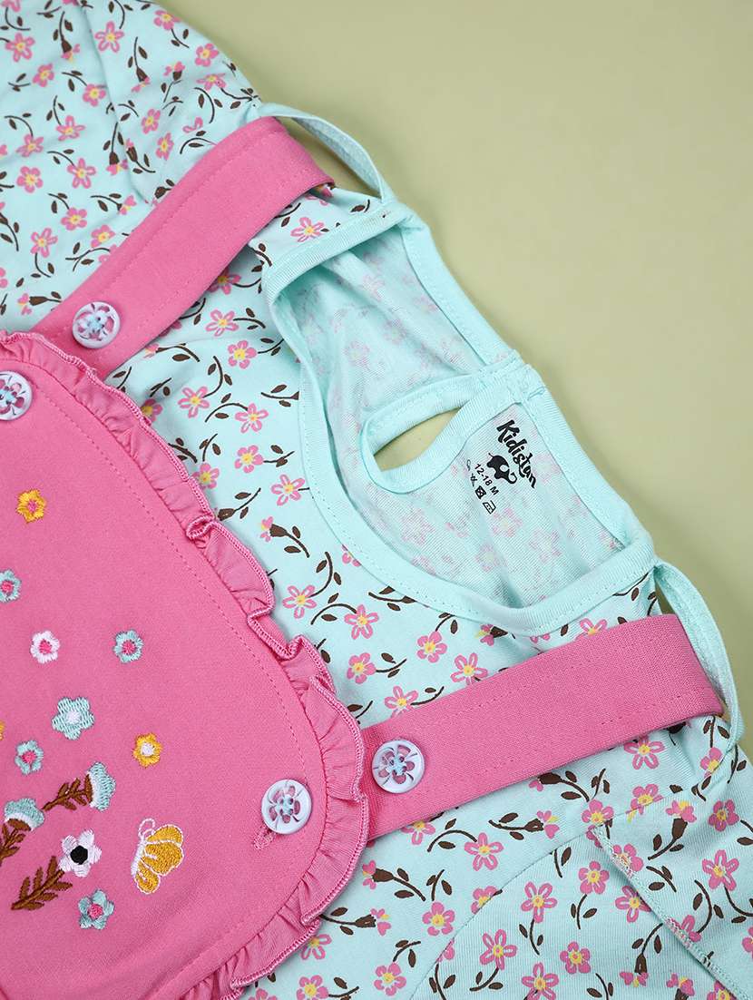 girls printed t-shirt and dungree set - 22161912 -  Standard Image - 2