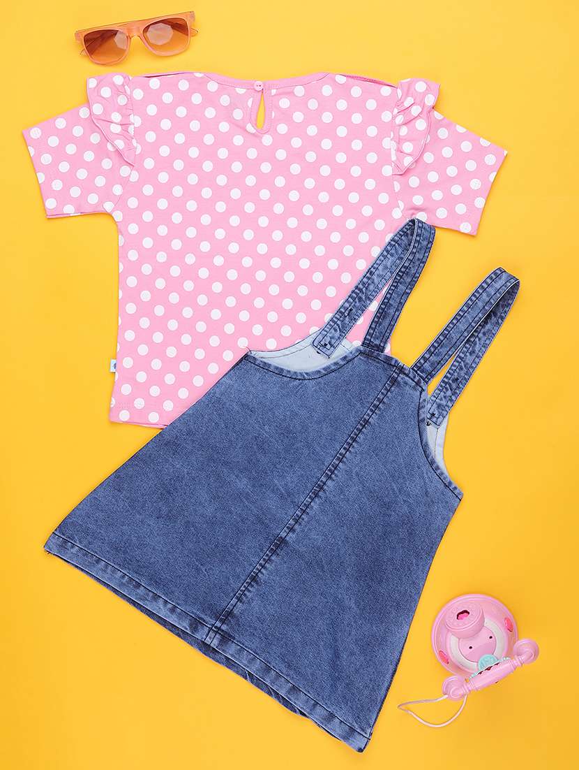 pink cotton dungarees twin sets & dungree - 22161916 -  Standard Image - 2
