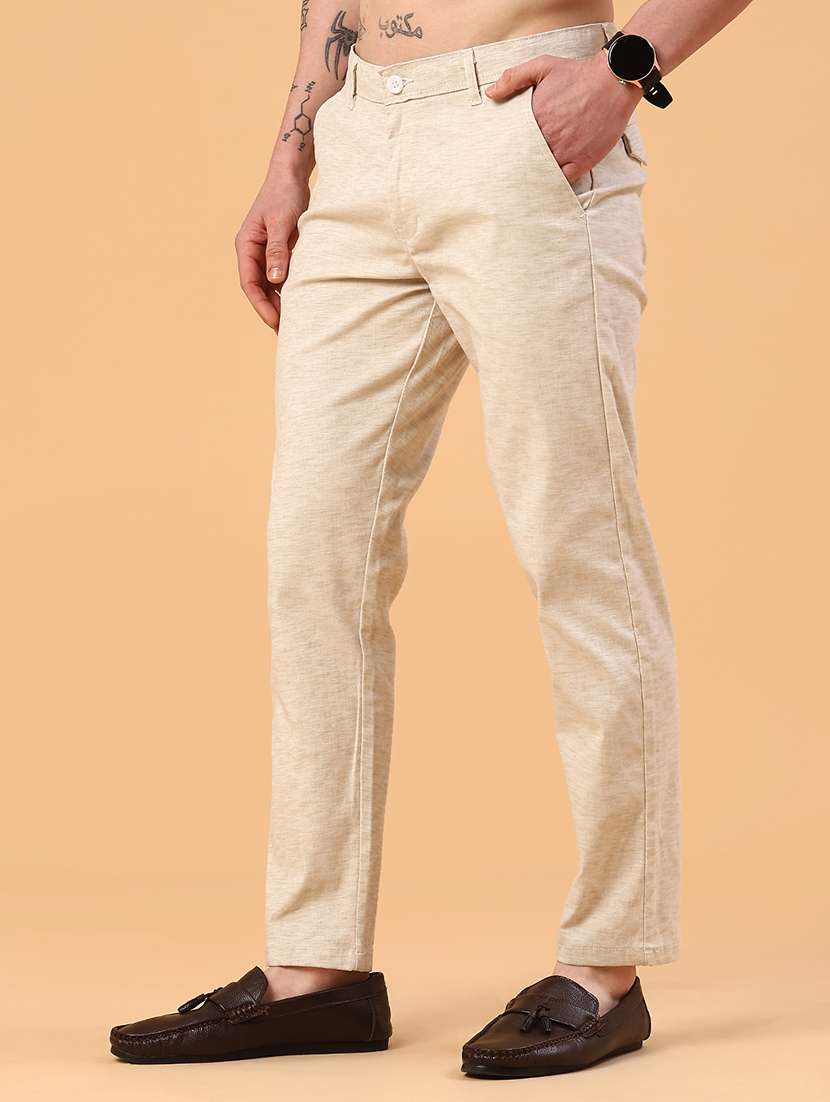 men self design mid rise chinos casual trouser - 22162029 -  Standard Image - 2