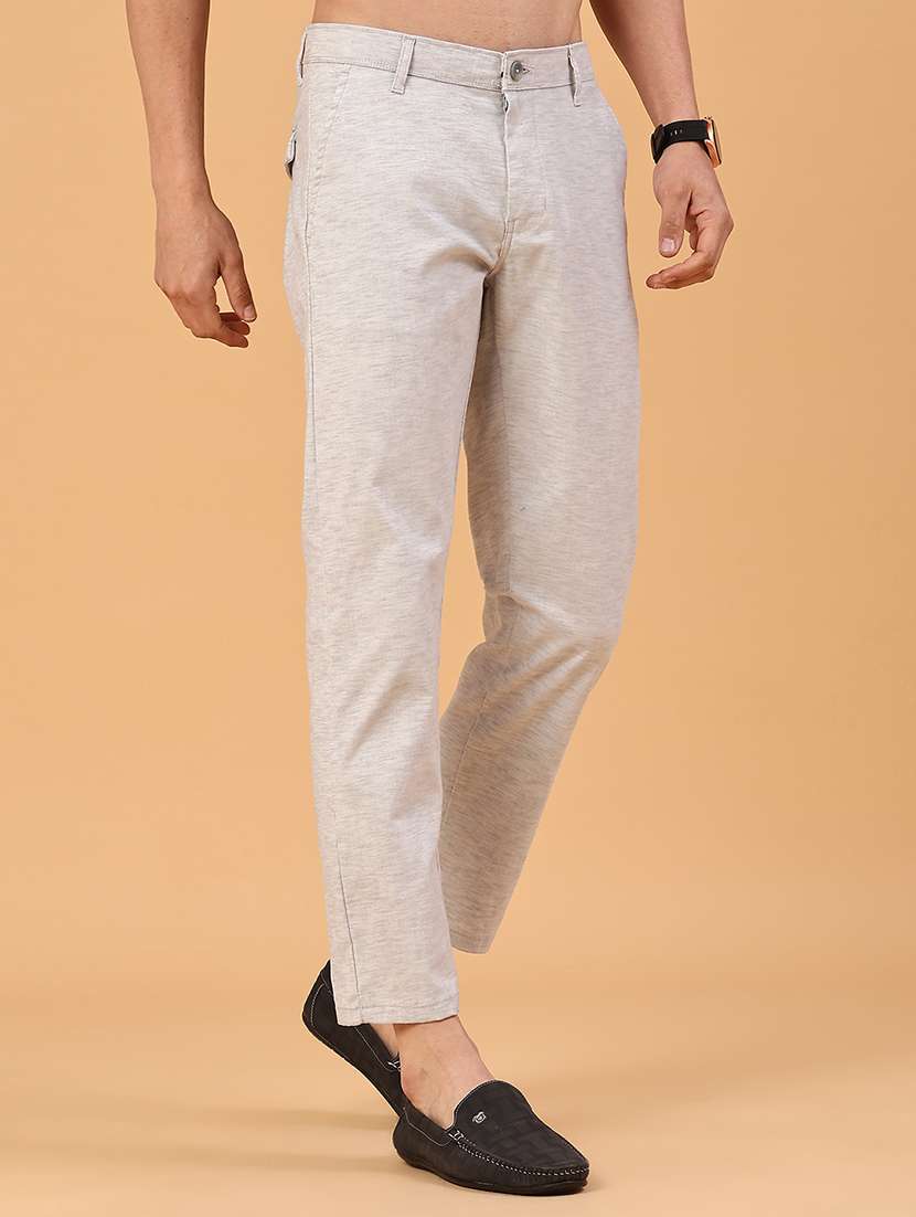 men self design mid rise chinos casual trouser - 22162030 -  Standard Image - 2