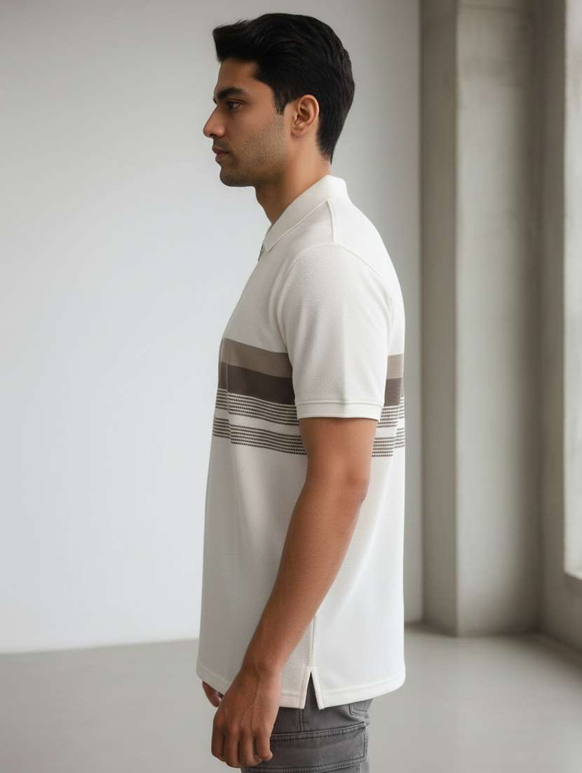 men striped short sleeve regular fit polo t-shirt - 22162078 -  Standard Image - 2