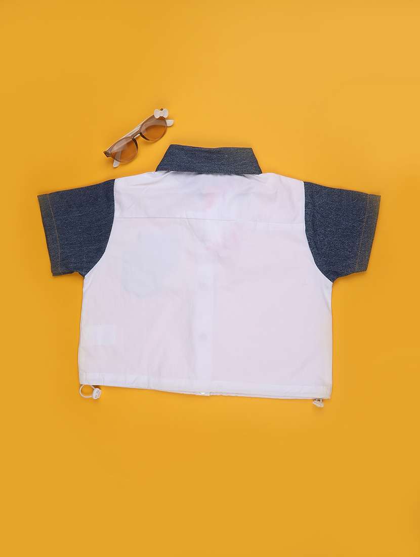 girls color blocked short sleeve shirt top - 22162098 -  Standard Image - 2