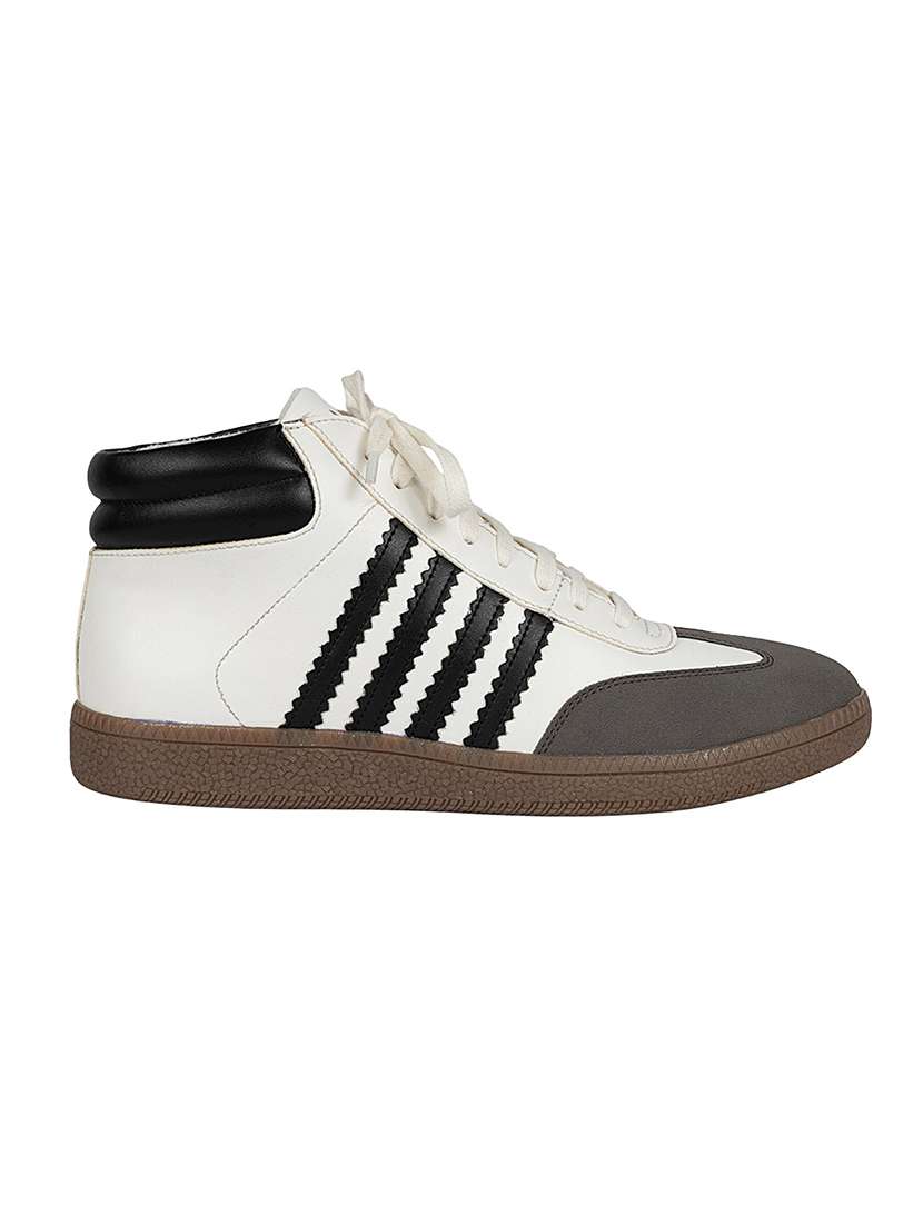 men solid high ankle lace-up sneaker - 22162238 -  Standard Image - 2