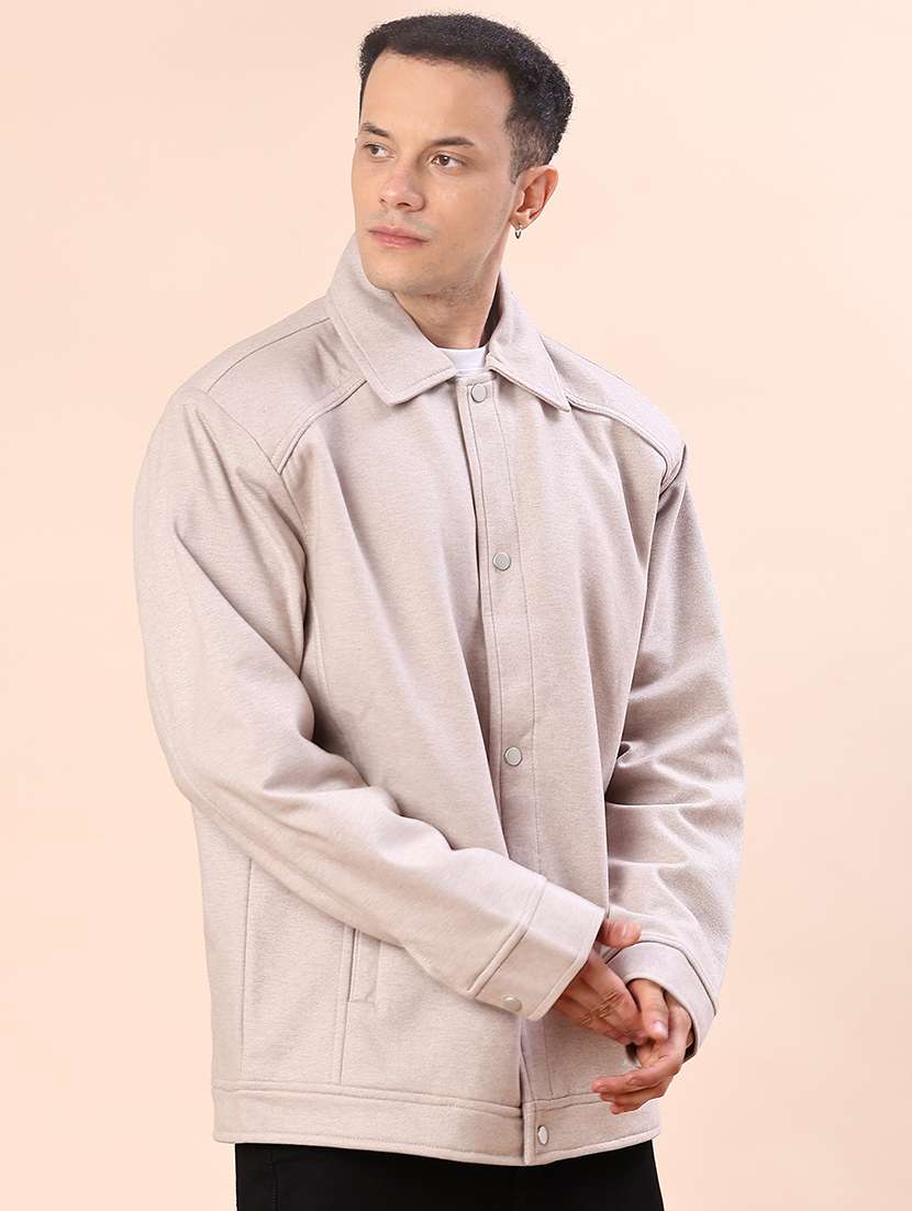 men solid long sleeve regualr fit casual jacket - 22162248 -  Standard Image - 2