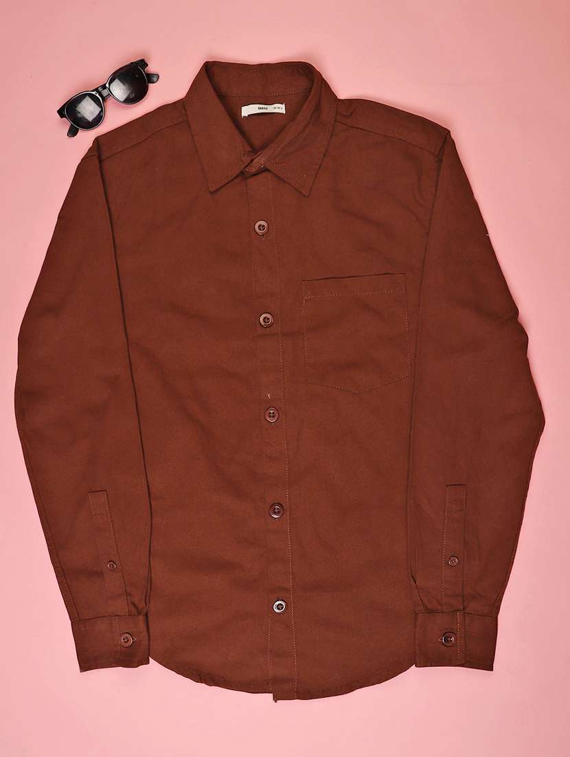 men solid long sleeve regualr fit casual shirt