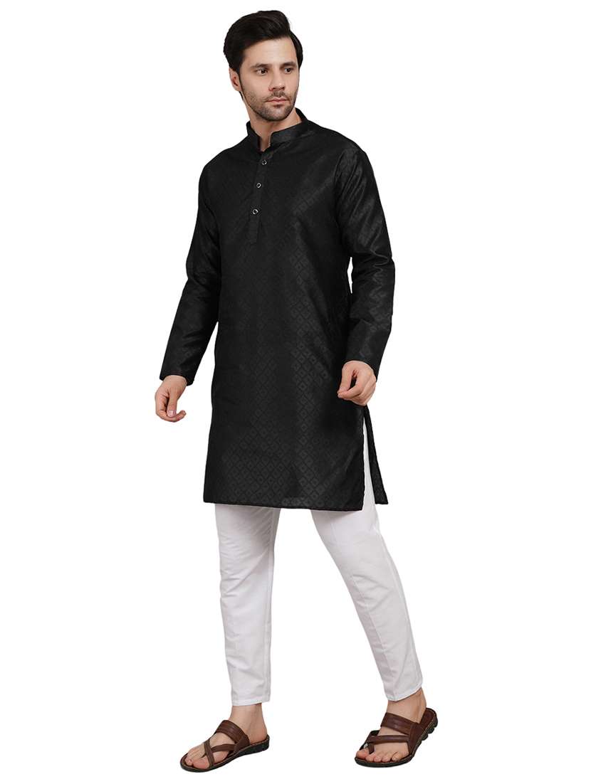 men self design mandarin neck kurta with trousers ethnic wear set - 22162300 -  Standard Image - 2