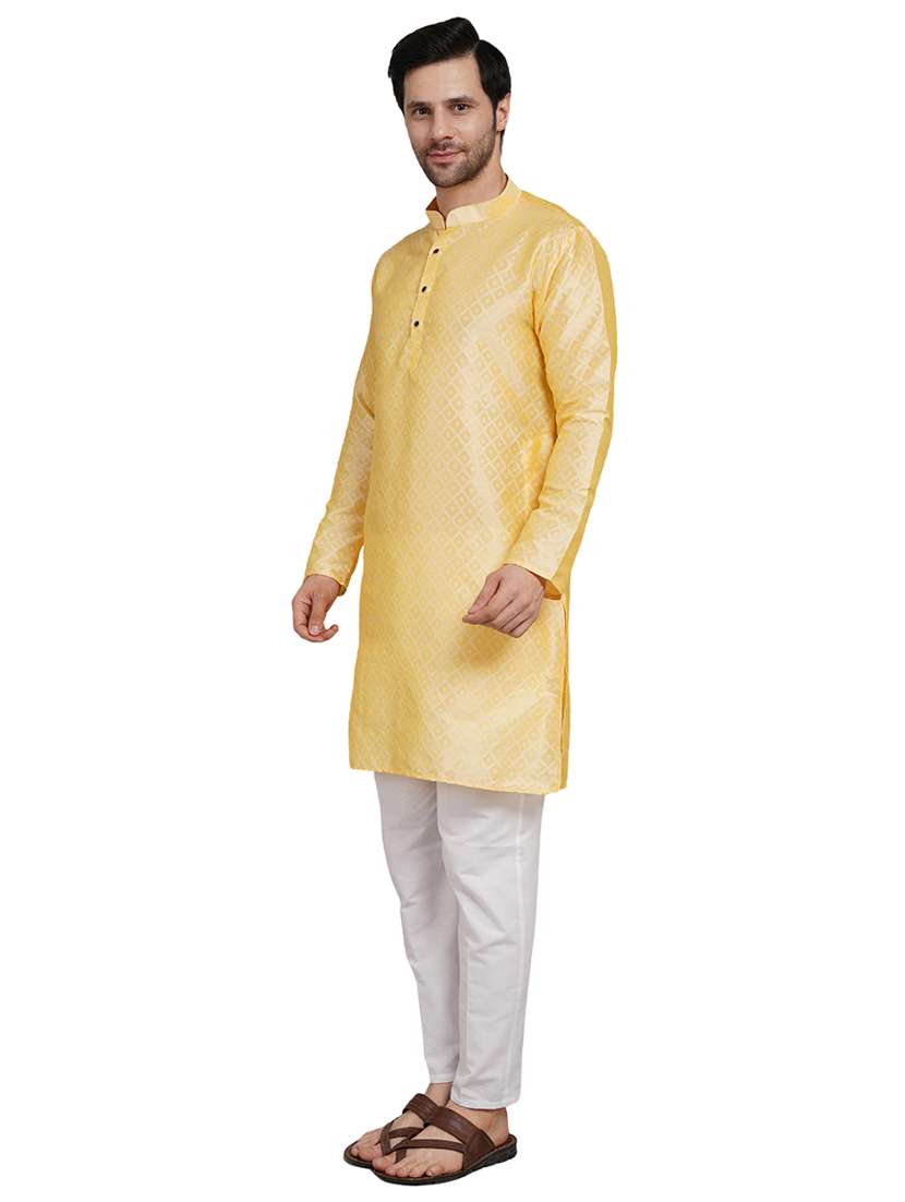 men self design mandarin neck kurta with trousers ethnic wear set - 22162301 -  Standard Image - 2