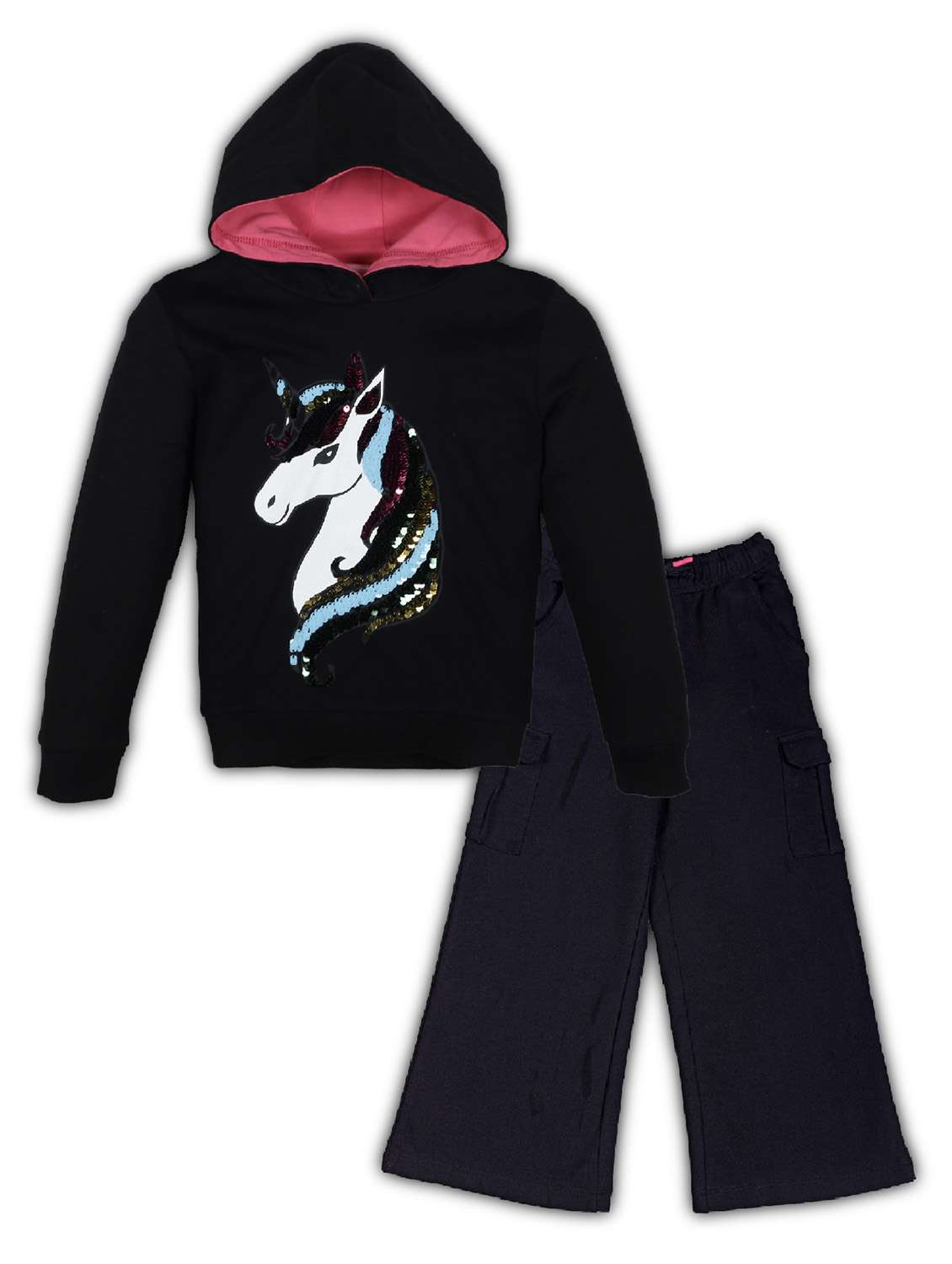 girls printed long sleeve hooded full length set - 22162352 - Standard Image - 2