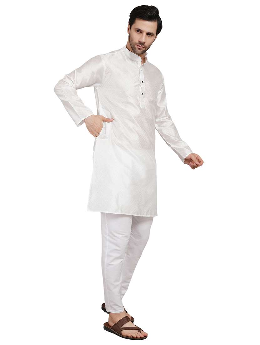 men self design mandarin neck kurta with trousers ethnic wear set - 22162361 -  Standard Image - 2