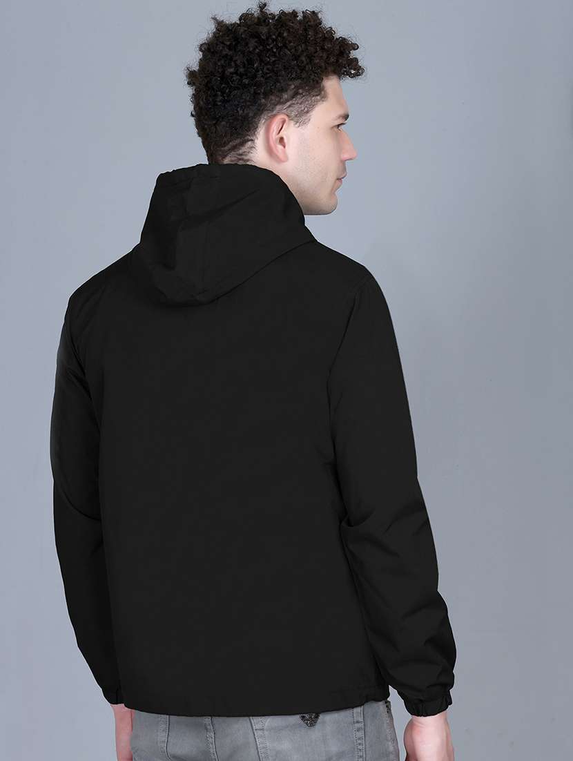 men solid long sleeve regualr fit hooded casual jacket - 22162372 -  Standard Image - 2