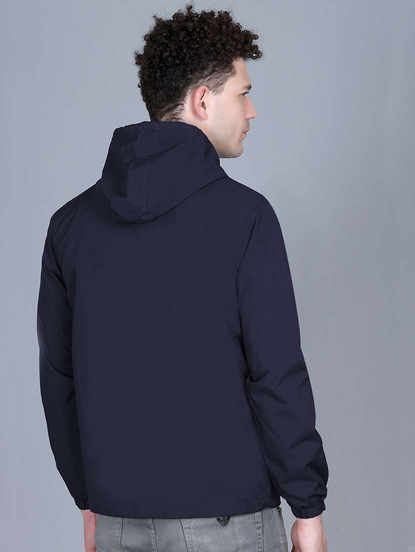 men solid long sleeve regualr fit hooded casual jacket - 22162377 -  Standard Image - 2