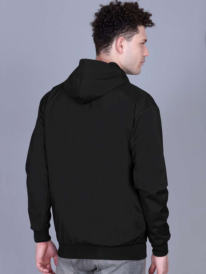men solid long sleeve regualr fit hooded casual jacket - 22162378 -  Standard Image - 2