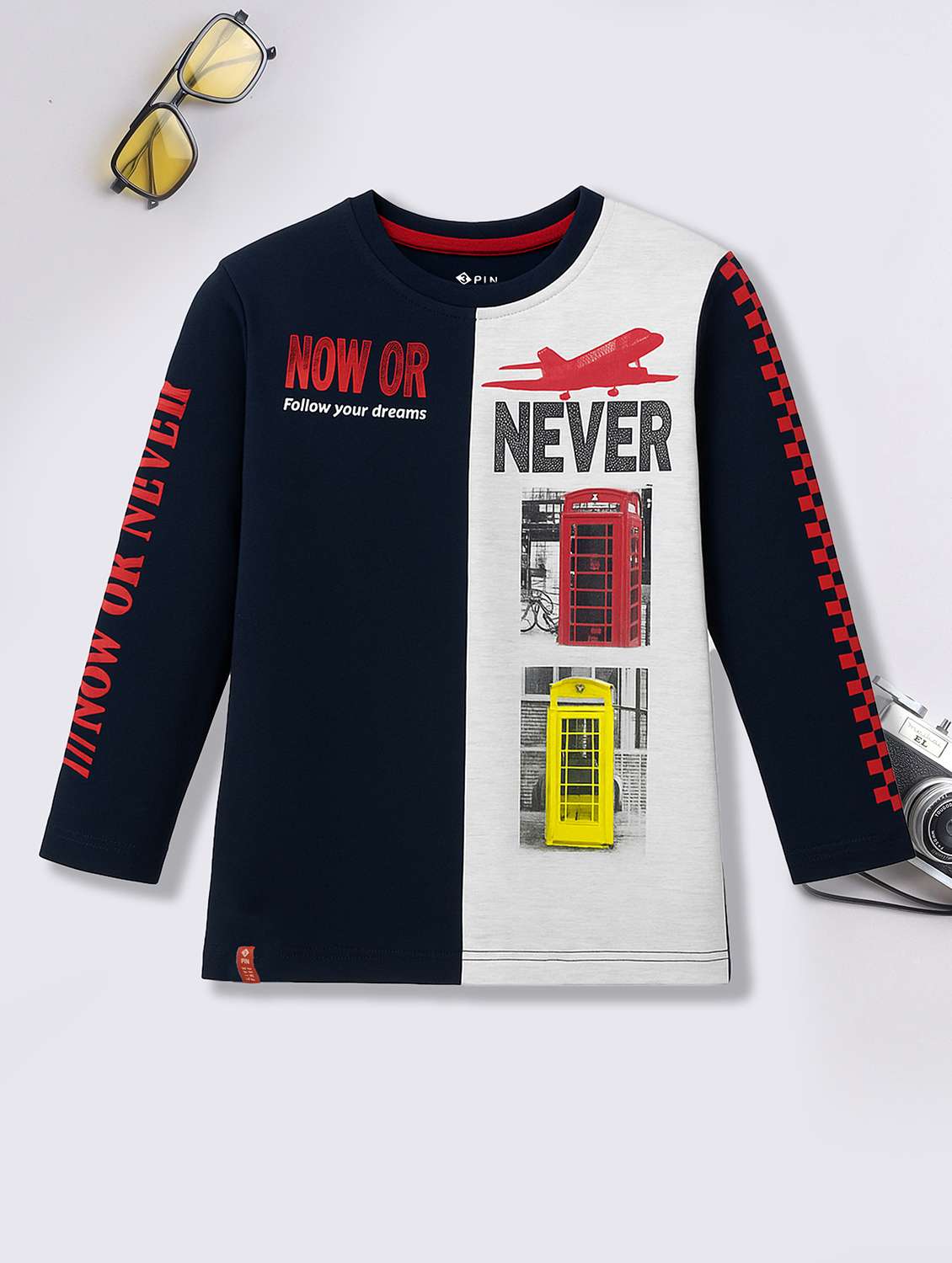 boys pack of 5 printed long sleeve t-shirt - 22162407 -  Standard Image - 2