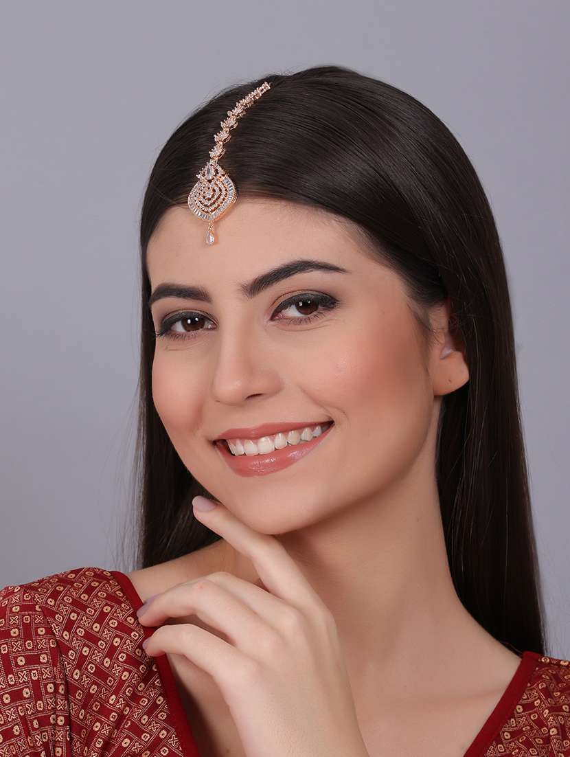 american diamond maang tikka wedding wear jewellery - 22162427 -  Standard Image - 2