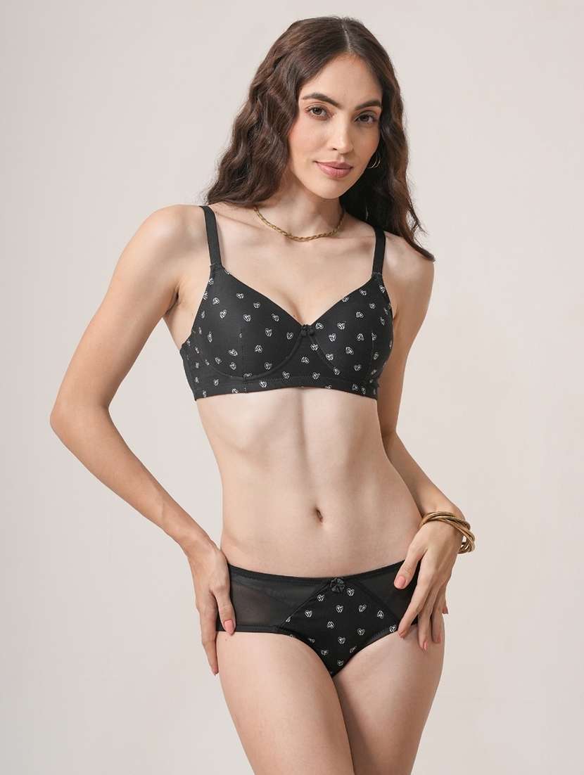 women printed bra and panty set - 22162431 -  Standard Image - 2