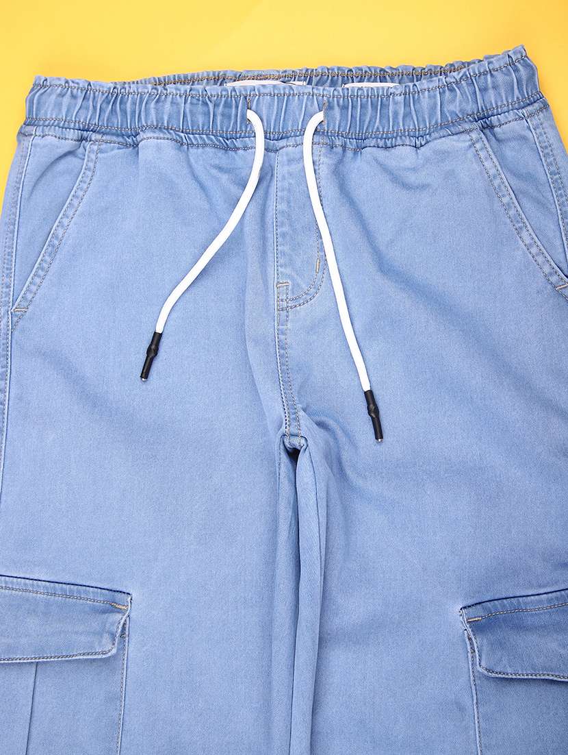 boys solid mid rise relaxed fit cargo - 22162461 -  Standard Image - 2