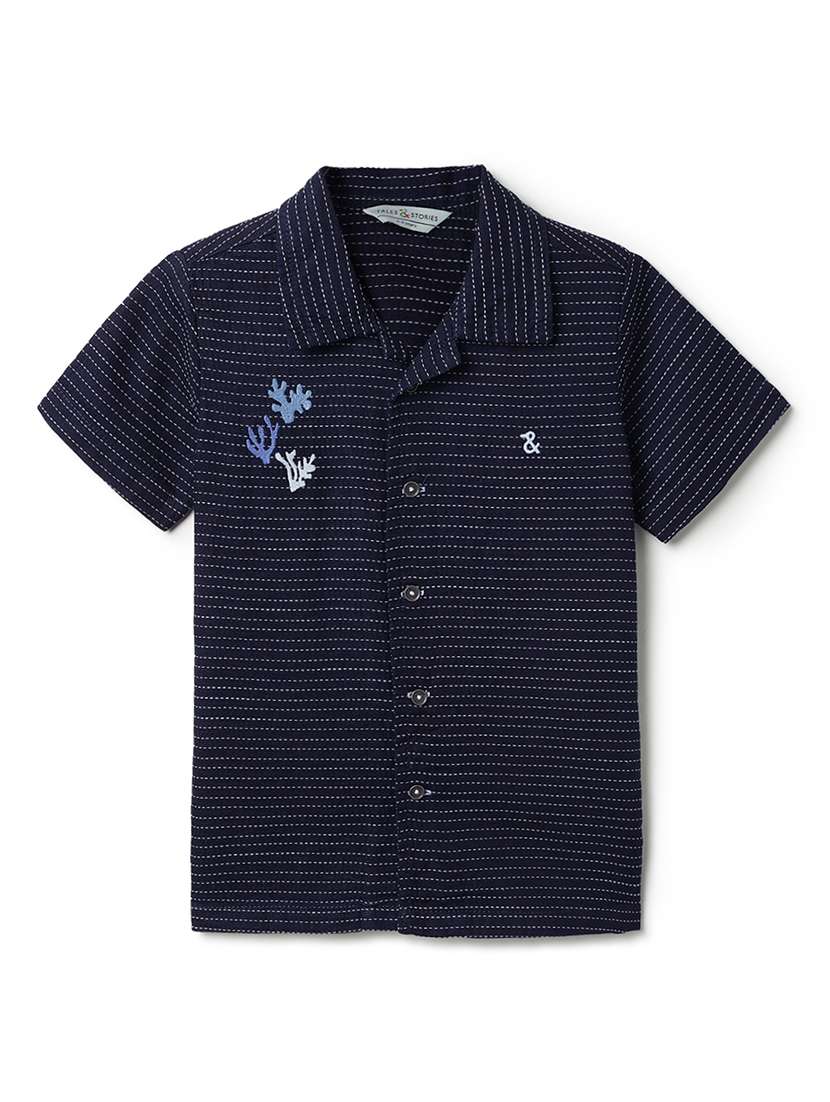 boys printed shirt and shorts co-ord set - 22162463 -  Standard Image - 2