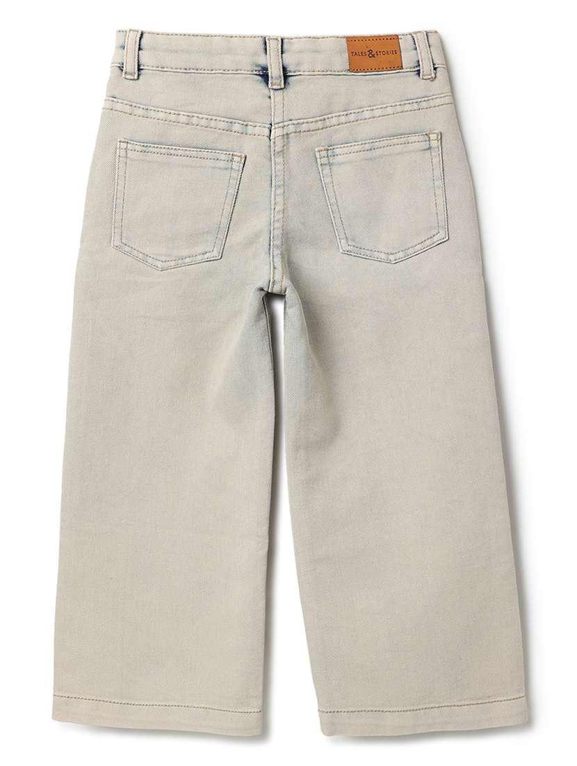 girls solid mid rise wide leg jean - 22162472 -  Standard Image - 2