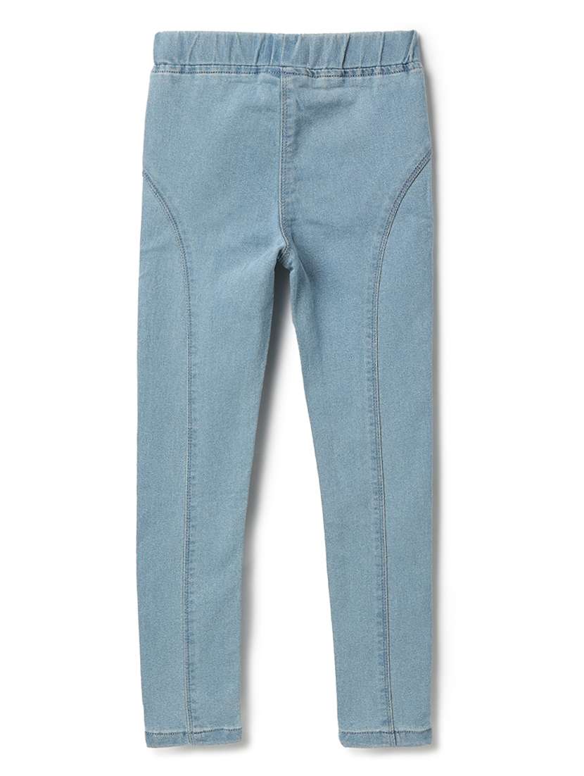 girls solid mid rise slim fit jegging - 22162473 -  Standard Image - 2