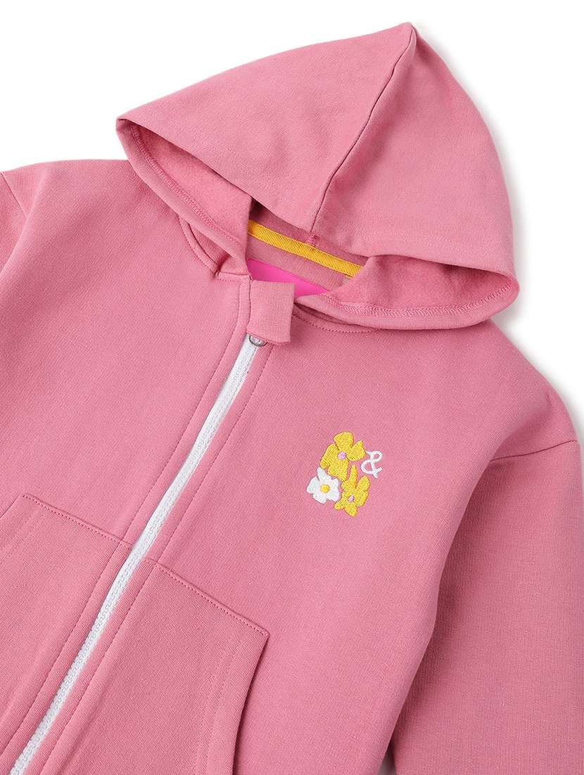 girls solid long sleeve hooded sweatshirt - 22162538 -  Standard Image - 2