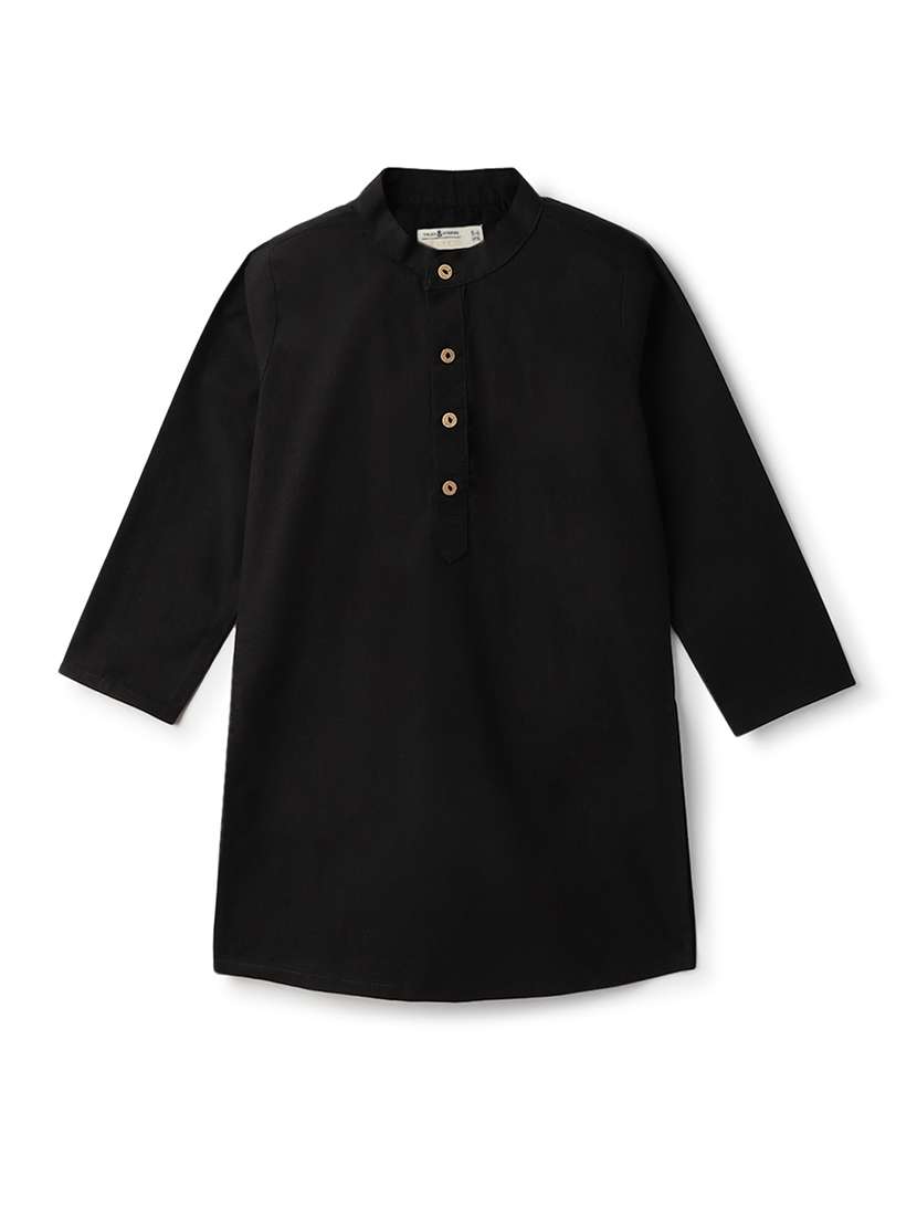 boys solid kurta and pyjama with printed nehru jacket  - 22162549 -  Standard Image - 2