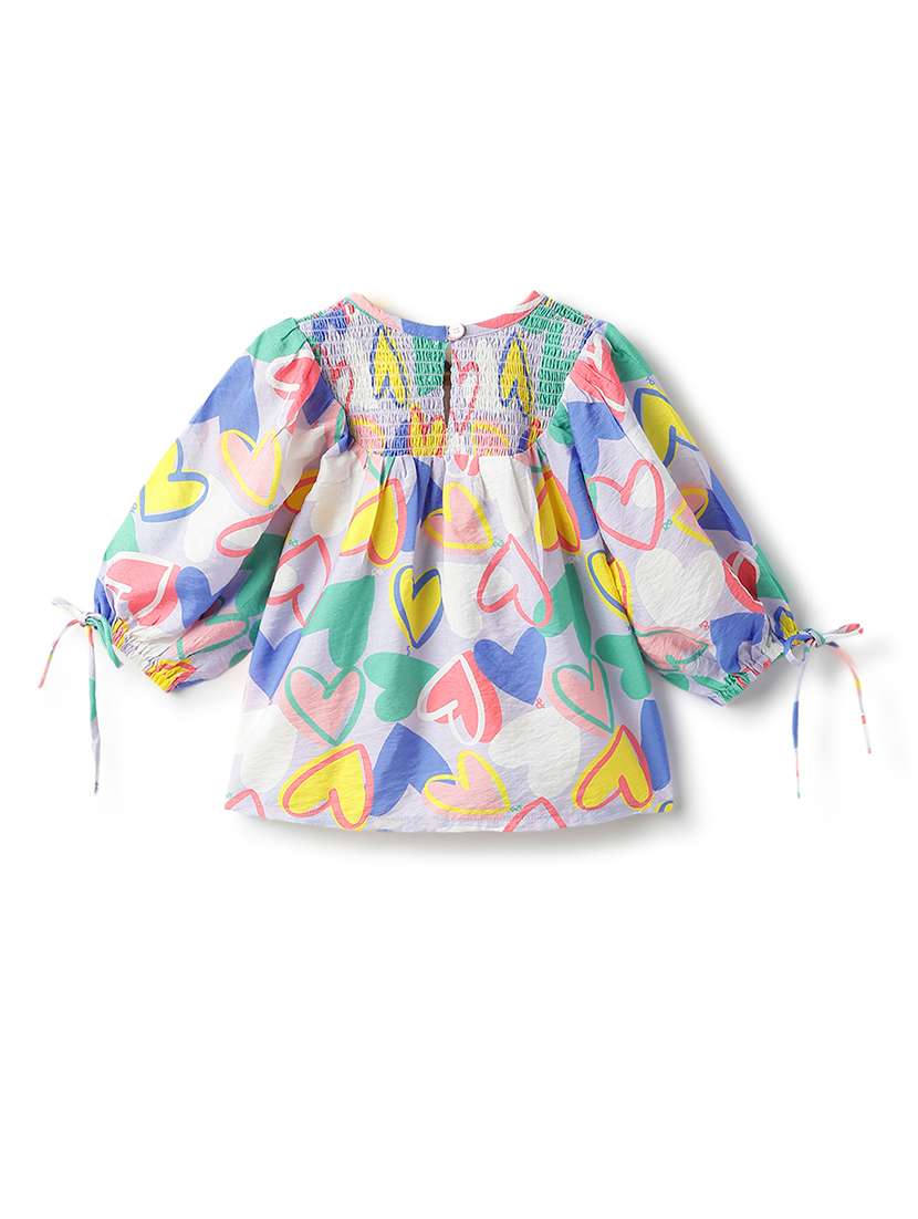 girls printed puff sleeve top - 22162552 -  Standard Image - 2