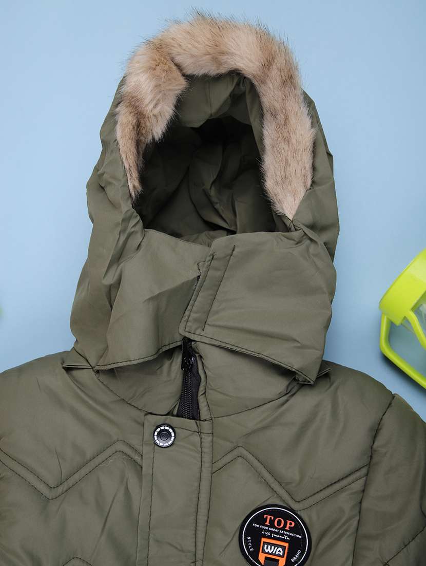 boys solid long sleeve hooded quilted jacket - 22162823 -  Standard Image - 2