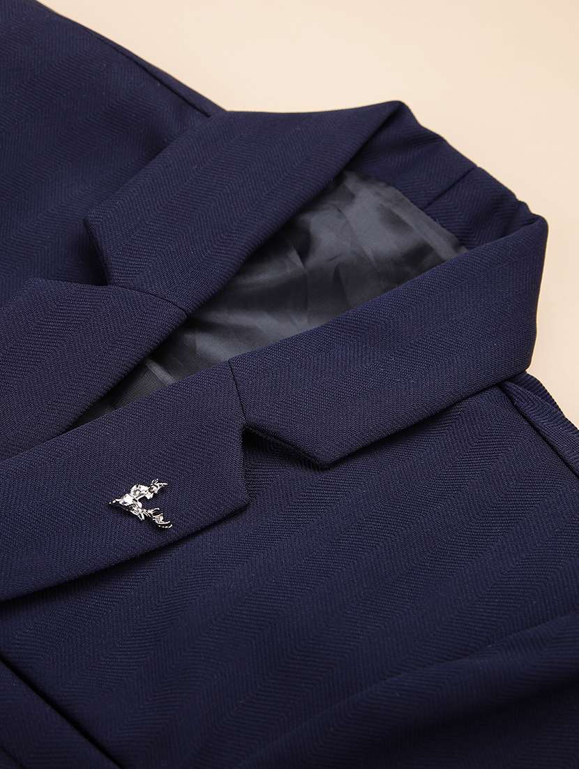 boys solid long sleeve lapel collar blazer - 22162888 -  Standard Image - 2