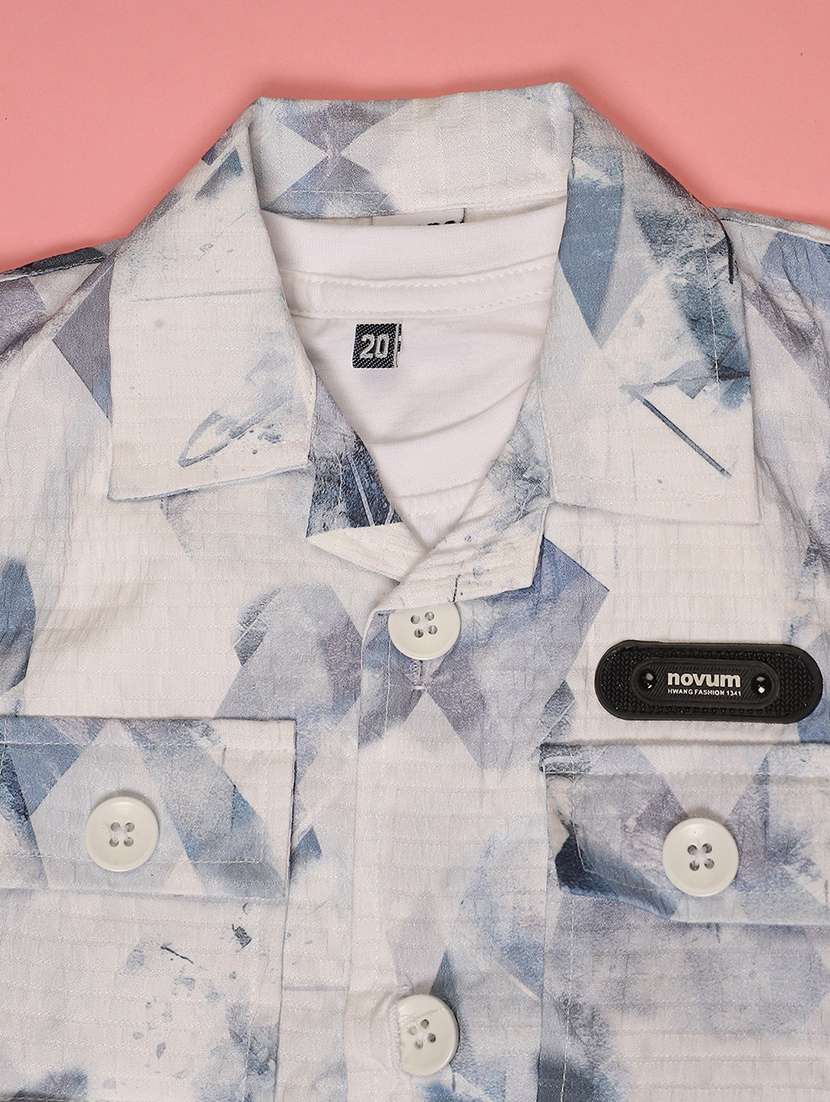 boys printed shirt & trouser co-ord set - 22162953 -  Standard Image - 2