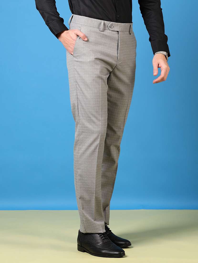 men solid mid rise flat front formal trouser - 22163350 -  Standard Image - 2