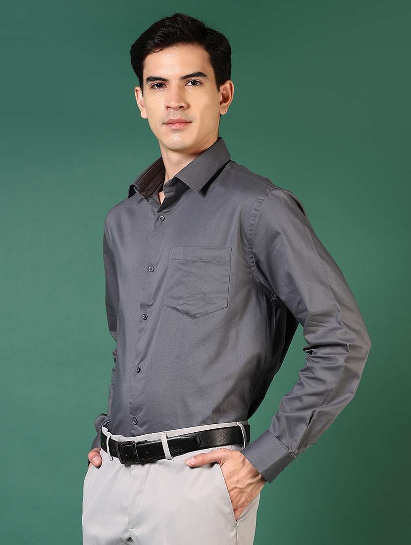 men solid long sleeve regualr fit formal shirt - 22163387 -  Standard Image - 2