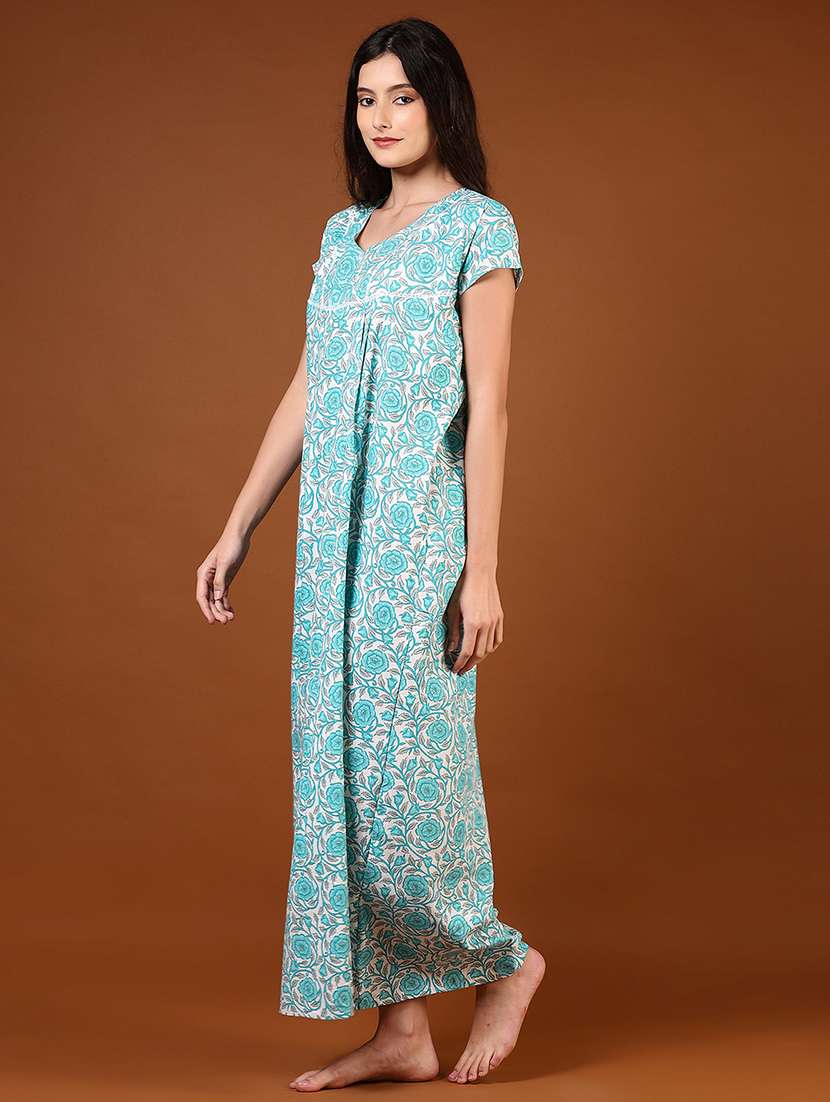 women printed short sleeve nighty - 22163422 -  Standard Image - 2