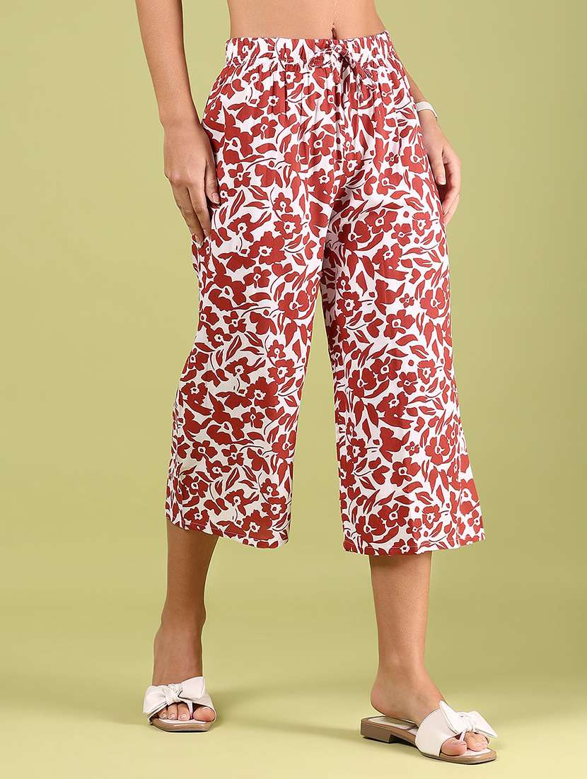 women printed mid rise relaxed fit capri - 22163423 -  Standard Image - 2