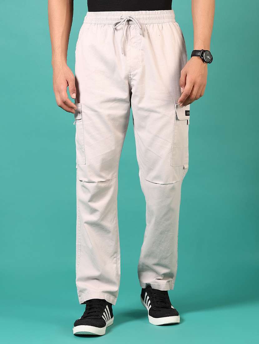 men solid mid rise regular fit cargo - 22163567 -  Standard Image - 2