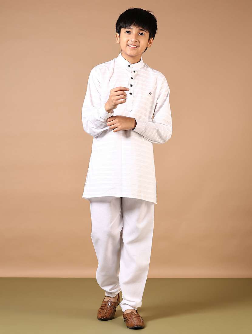 boys striped long sleeve kurta and pyjama set - 22163619 -  Standard Image - 2