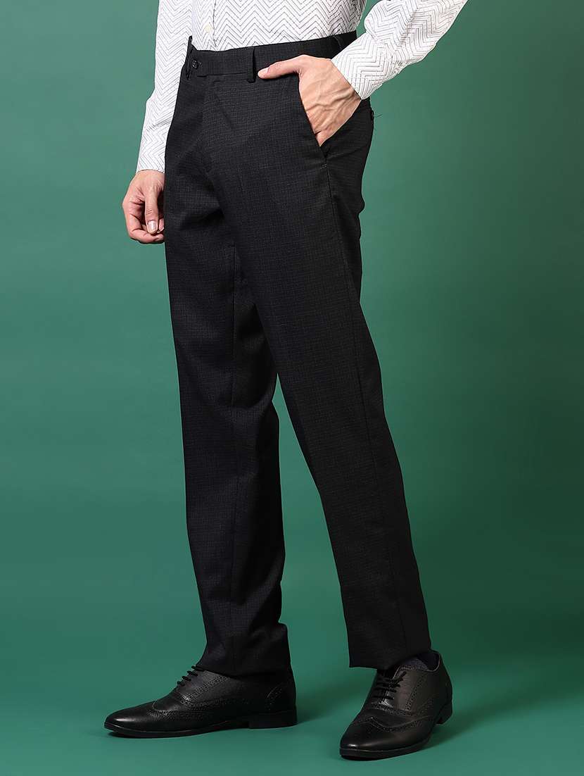 men self design mid rise flat front formal trouser - 22163663 -  Standard Image - 2
