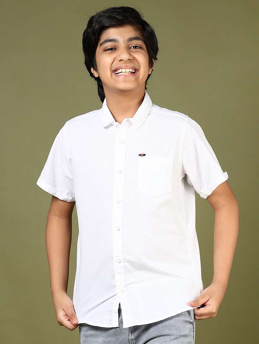 boys solid short sleeve casual shirt - 22163940 -  Standard Image - 2