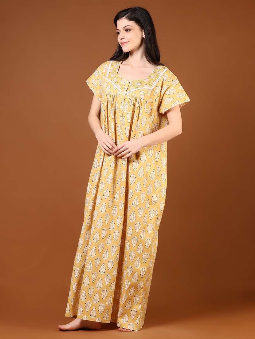women printed short sleeve nighty - 22164461 -  Standard Image - 2